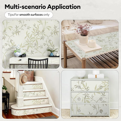 17"x118" Peel and Stick Wallpaper for Renter Friendly, Removable Wallpaper Peel and Stick, Self-Adhesive Textured Contact Paper for Walls, Cabinets, Countertops(Morning Song of Flowers)