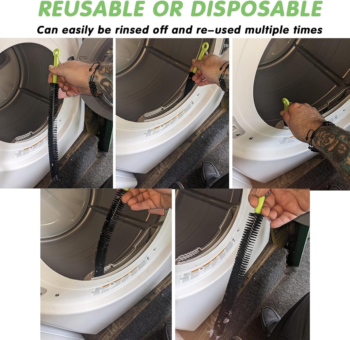 Sewer Drain Brush, Flexible Bendable Long Pipe Cleaners, Cleaning Tool for Home Kitchen Sink, Bathtub and Shower Hair Clogs