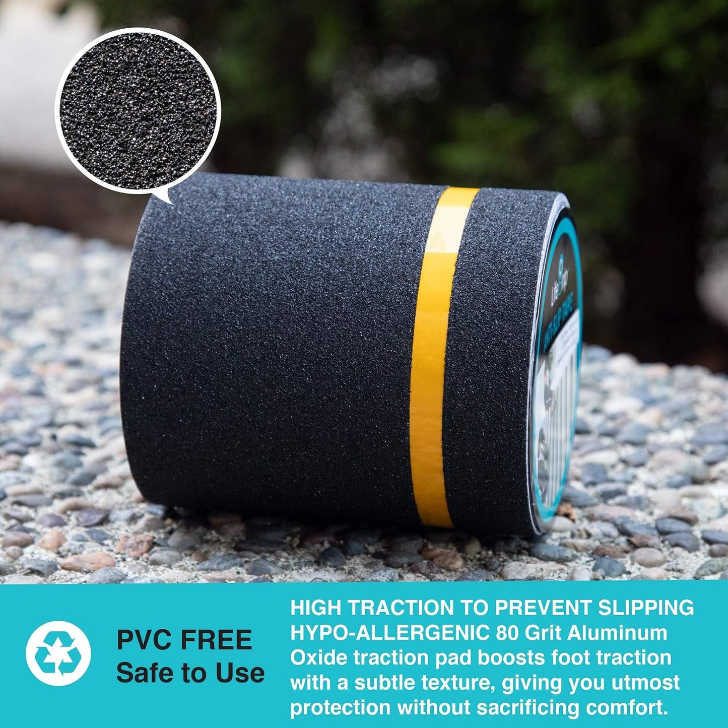 Lifegrip Anti Slip Tape, 4 Inch x 15 Foot Non-Slip Traction Grip Tape for Stairs, Waterproof Stair Treads Grip Non Slip, Non Skid Tape for Steps, Outdoor Black Grip Tape (4" X 15')