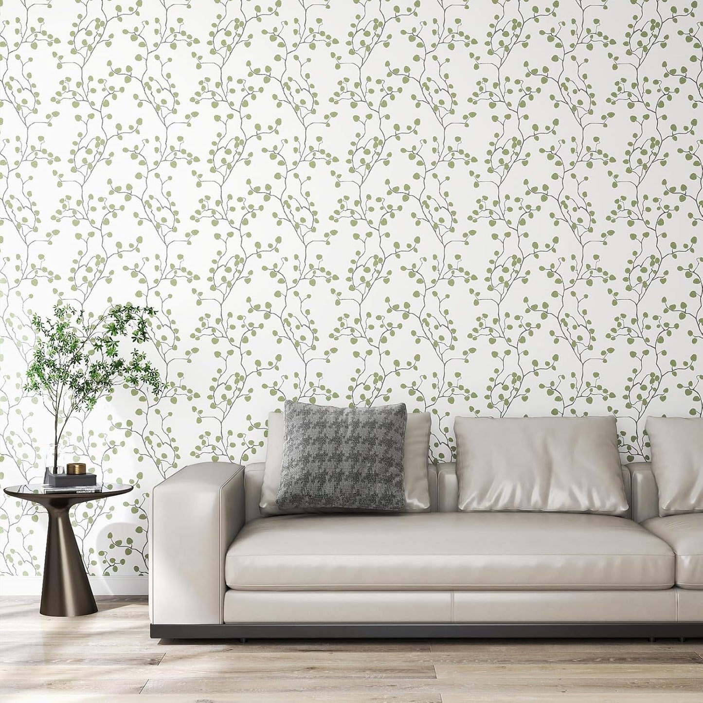 GloryTik Floral Peel and Stick Wallpaper, Removable Blue Floral Contact Paper, Self Adhesive Renter Friendly Wallpaper for Bedroom Living Room Bathroom (17.3" x 78.7")
