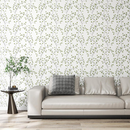 GloryTik Floral Peel and Stick Wallpaper, Removable Blue Floral Contact Paper, Self Adhesive Renter Friendly Wallpaper for Bedroom Living Room Bathroom (17.3" x 78.7")