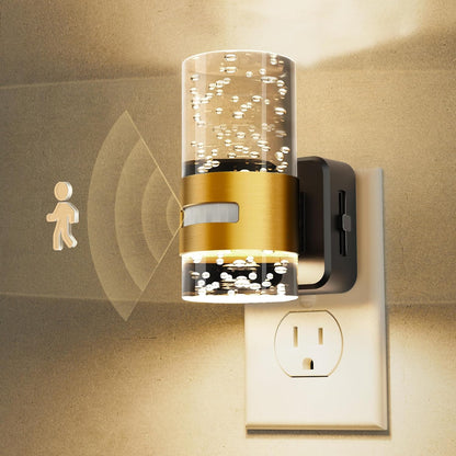 L LOHAS LED Motion Sensor Night Light,Dimmable Night Lights Plug into Wall, 2 Pack Acrylic Nightlight with 0-100 LM Adjustable Brightness, 3000K Plug in Night Light for Bathroom Hallway