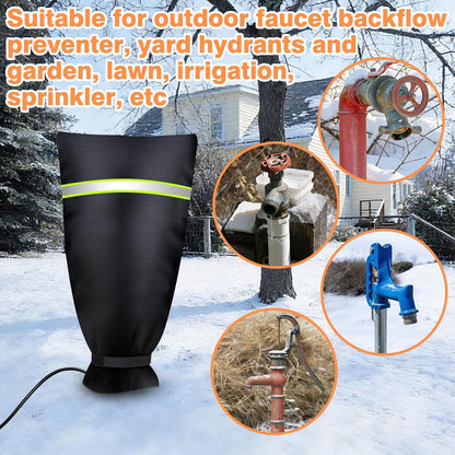 Outdoor Faucet Covers for Winter, 25" H X 13" W Heating Hose Bib Covers for Winter, Outside Waterproof Insulated Spigot Freeze Protection, 1/8" Thick Aluminum Foil Fabric and 420D Oxford Fabric