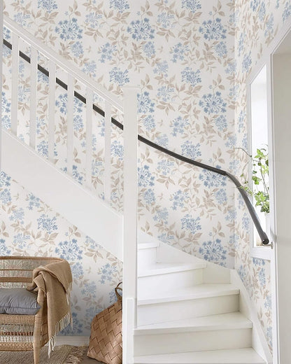 Heroad Peel and Stick Wallpaper Boho Beige Contact Paper Floral Wall Paper Removable Self Adhesive Wallpaper for Cabinet Bedroom Living Room Entryway Walls Bathroom Waterproof Vinyl Roll 17.3''x78.7''