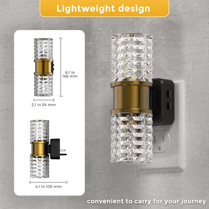 L LOHAS LED Night Light,Dimmable Night Lights Plug into Wall, 2 Pack Acrylic Nightlight with 0-100 LM Adjustable Brightness, 3000K Plug in Night Light with Dusk to Dawn Sensor, for Bathroom Hallway