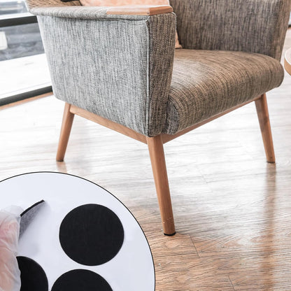 Antrader 1.5 Inch Self-Stick Furniture Round Felt Pads Wood Floor Protectors – Protect Your Hard Floors from Furniture Scratches, Pack of 48, Black