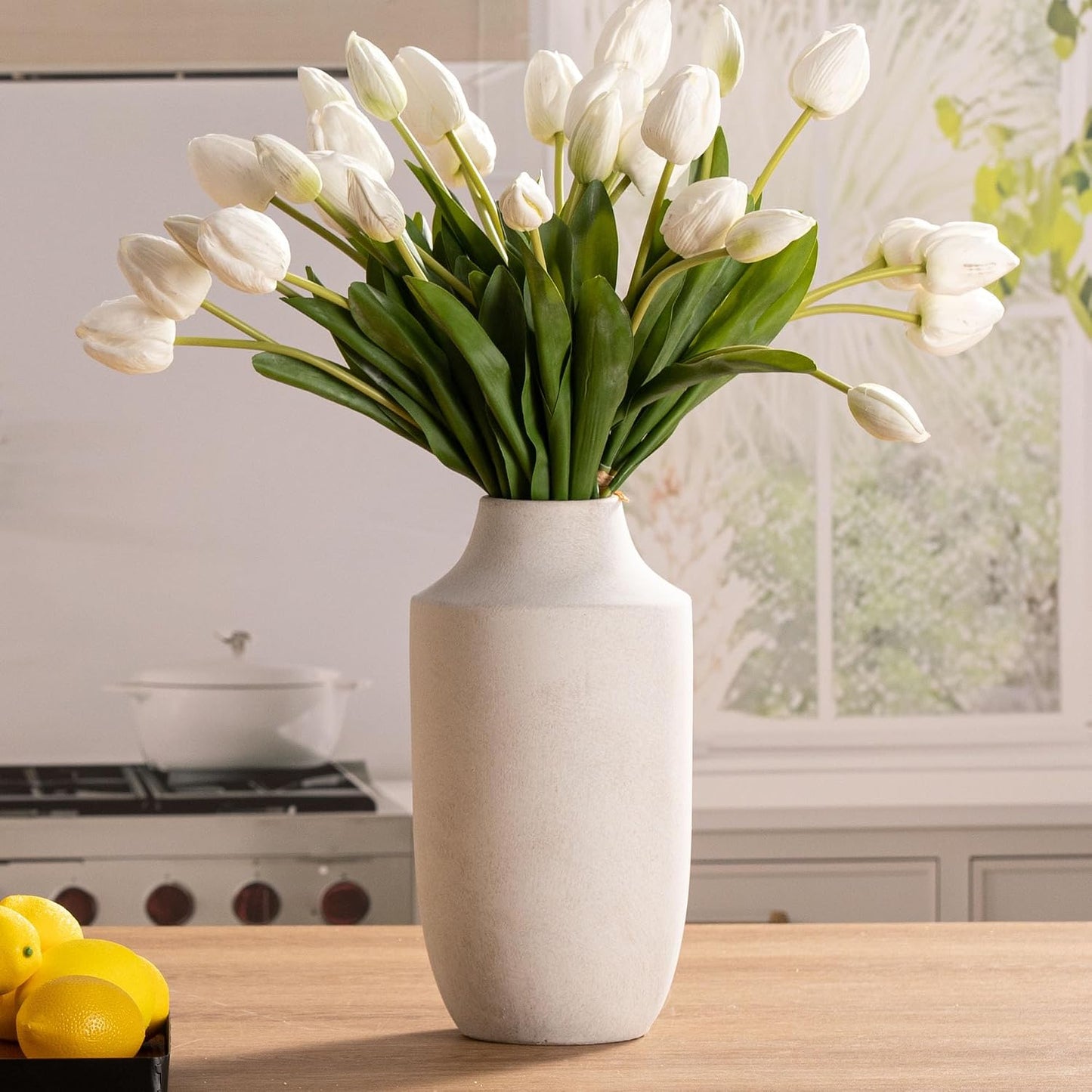 Ceramic Vase Set of 3, Modern Decorative Vases for Home Decor, Small Flower Pottery Vase Sets, Boho Farmhouse Rustic Vases for Living Room, Kitchen, Bedroom, Bathroom, Shelf, Table