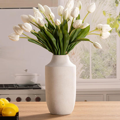 Ceramic Vase Set of 3, Modern Decorative Vases for Home Decor, Small Flower Pottery Vase Sets, Boho Farmhouse Rustic Vases for Living Room, Kitchen, Bedroom, Bathroom, Shelf, Table