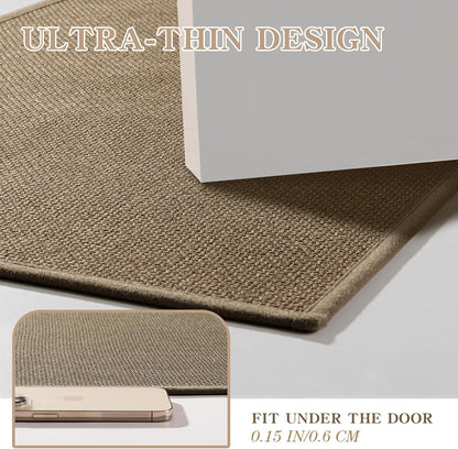 chakme Bathroom Rugs Mat 24x17, Ultra Thin Non Slip Bath Mat Small Quick Dry Absorbent Bath Mat for Bathroom Floor, (Dark Beige, 24"x17")