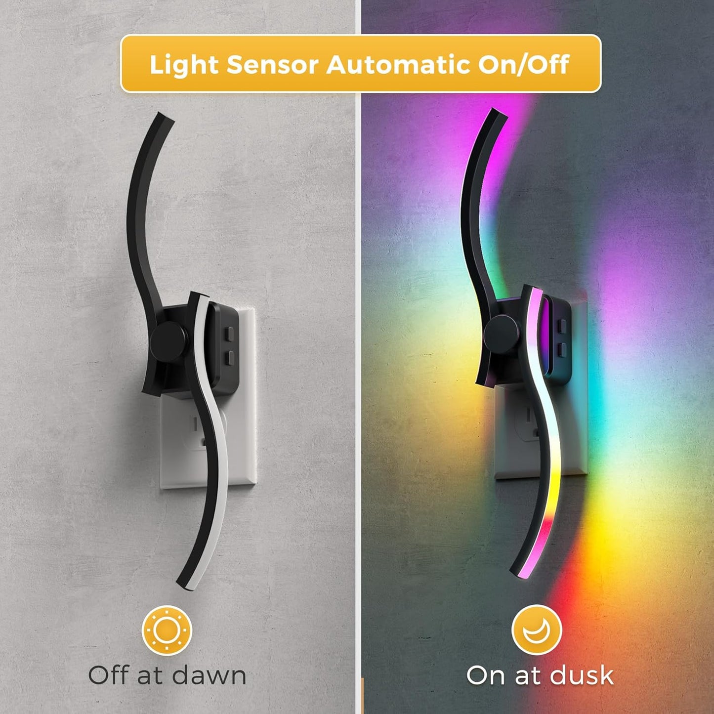 L LOHAS LED Night Light,Dimmable Night Lights Plug into Wall, 2 Pack Acrylic Nightlight with 0-100 LM Adjustable Brightness, 3000K Plug in Night Light with Dusk to Dawn Sensor, for Bathroom Hallway