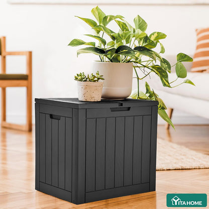 YITAHOME 31 Gallon Outdoor Storage Deck Box | Waterproof Resin Package Delivery and Storage Box with Lockable Lid for Patio Furniture Cushions, Pool Accessories, Garden
