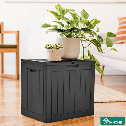 YITAHOME 31 Gallon Outdoor Storage Box | Resin Deck Box and Waterproof Package Delivery Box for Gardening Tools, Pool Supplies, Patio Furniture, Lockable, Taupe