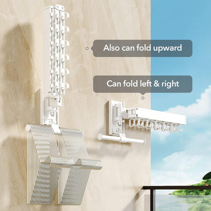 Clothes Drying Rack Wall Mounted,Drying Rack Clothing,Laundry Drying Rack Wall Mount,Collapsible Drying Racks for Laundry,Retractable,Foldable,Clothes Hanger Rack,Clothes Dryer Rack,White Color