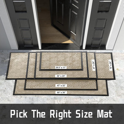 Yimobra Doormat Outdoor Entrance 29.5x17, All-Weather Waterproof Outdoor Mats for Front Door, Non Slip Welcome Door Mat for Patio Proch Outside Entryway Indoor, Black