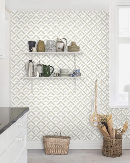 Heroad Boho Peel and Stick Wallpaper Beige Renter Friendly Wall Paper Peel and Stick Modern Contact Paper Neutral Geometric Wallpaper for Bedroom Bathroom Cabinets Decor Vinyl Waterproof 17.3"x78.7"