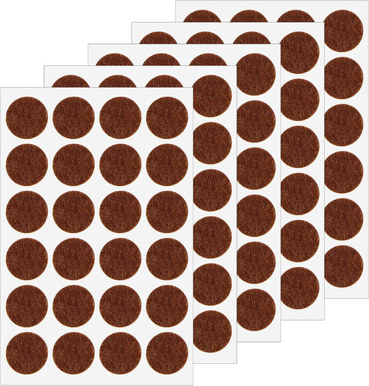120 PCS Felt Pads for Cabinet Doors, Felt Furniture Pads 1/2 Inch Round Chairs, Self-Adhesive to Protect Surfaces (Brown, 0.87 inch)