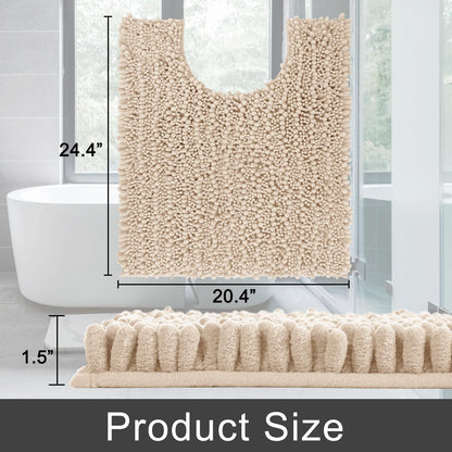 Yimobra Bathroom Rugs Non Slip Washable - Ultra Soft Absorbent Chenille Bath Mat, Quick Dry Shaggy Floor Carpet for Tub Shower, Gray Home Decor Accessories, 24x17 Inch
