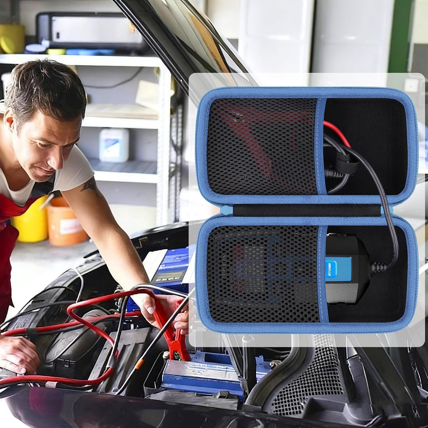 khanka Hard Storage Case for TOPDON BT200 Car Battery Tester 24V 12V Load Tester,Hard Shell Protective Bag for TOPDON BT200 100-2000CCA Automotive Alternator Tester,Case Only