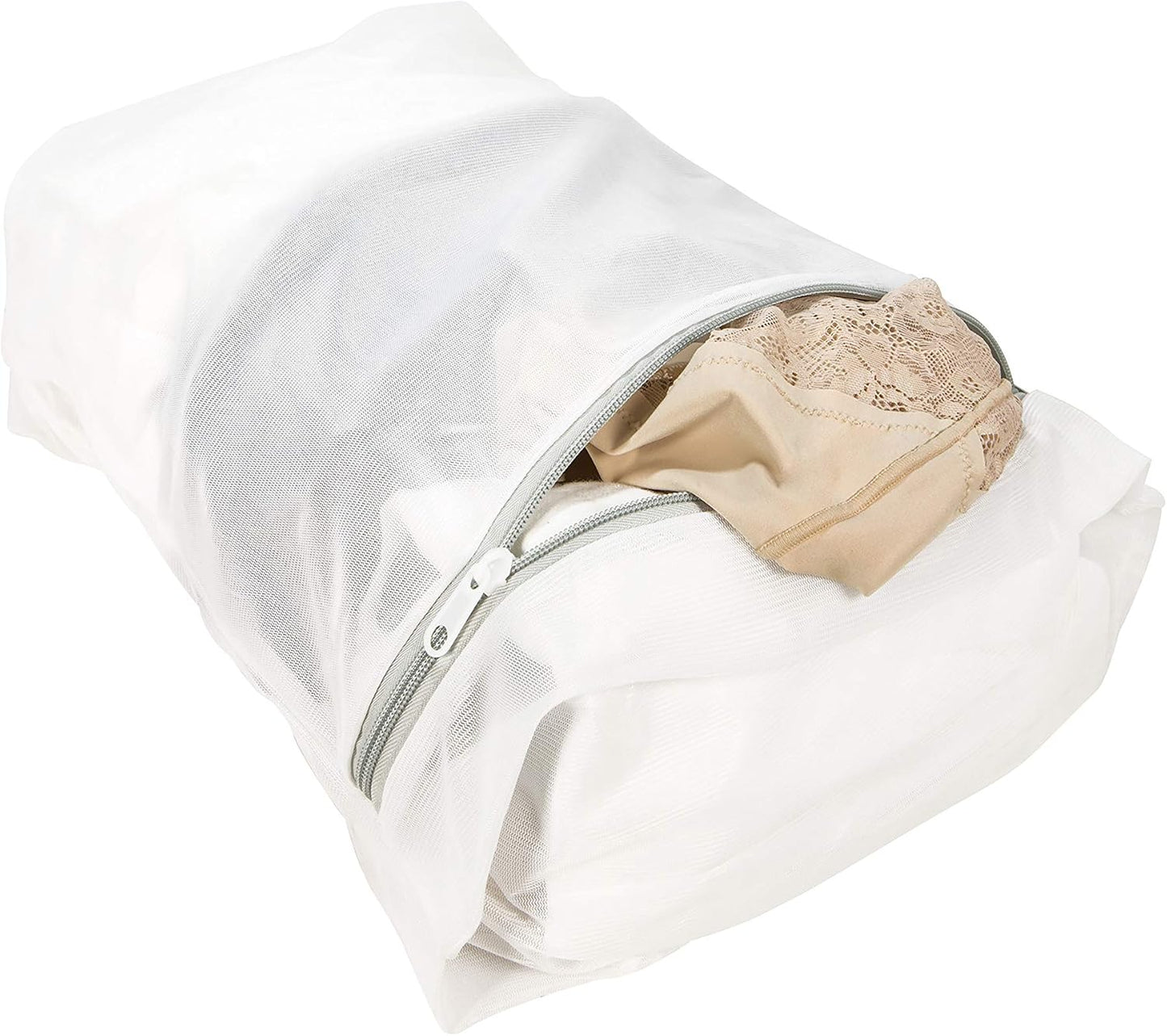 Laura Ashley Large Laundry Delicates with Zipper Closure to Protect Clothes Mesh Wash Bag, Clear, LA-92435