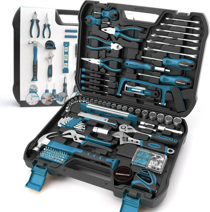 199 Piece Tool Kit for Home,General Household/Auto Repair Tool Set,Basic Hand Tool Kit with Socket Wrench,Tool Box Case for Men,Perfect for Diyer Handyman Homeowner