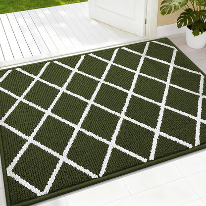 Finchitty Indoor Door Mat, Dirt Resistant and Absorbent, Low-Profile, Non-Slip, Washable Inside Floor Mats for Front Door, Back, and Entrance, 32" x 20", Grey
