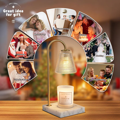Hong-in Candle Warmer Lamp with Timer-Dimmable Adjustable Height Candle Lamp Warmer, Birthday Gifts for Women Mom Her, Housewarming Office Home Decor,Wax Warmer for Scented Wax Jar Candles
