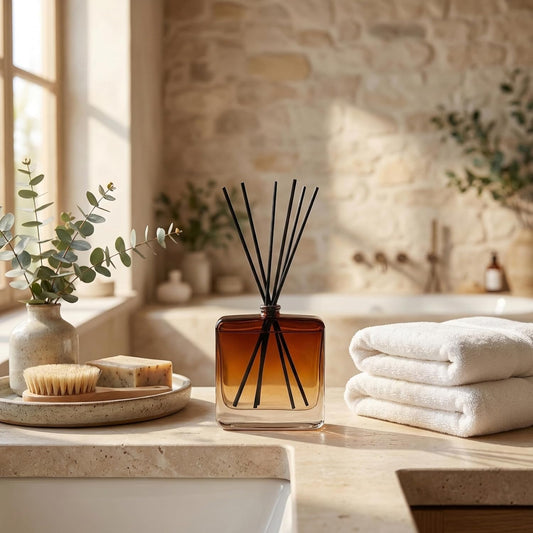 Reed Diffuser Set for Home Fragrance – 100ml Summer Sea Breeze Aromatherapy Diffuser with Reed Sticks, Long Lasting Flameless Fragrance for Bedroom, Bathroom & Living Room, Decorative Glass Bottle