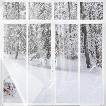 87×118in Patio Door Window Insulation Kit for Winter- Thicken Indoor Large Window Plastic for Winterizing, Clear Window Covering Shrink Film with Double-Side Tape to Keep Cold Out