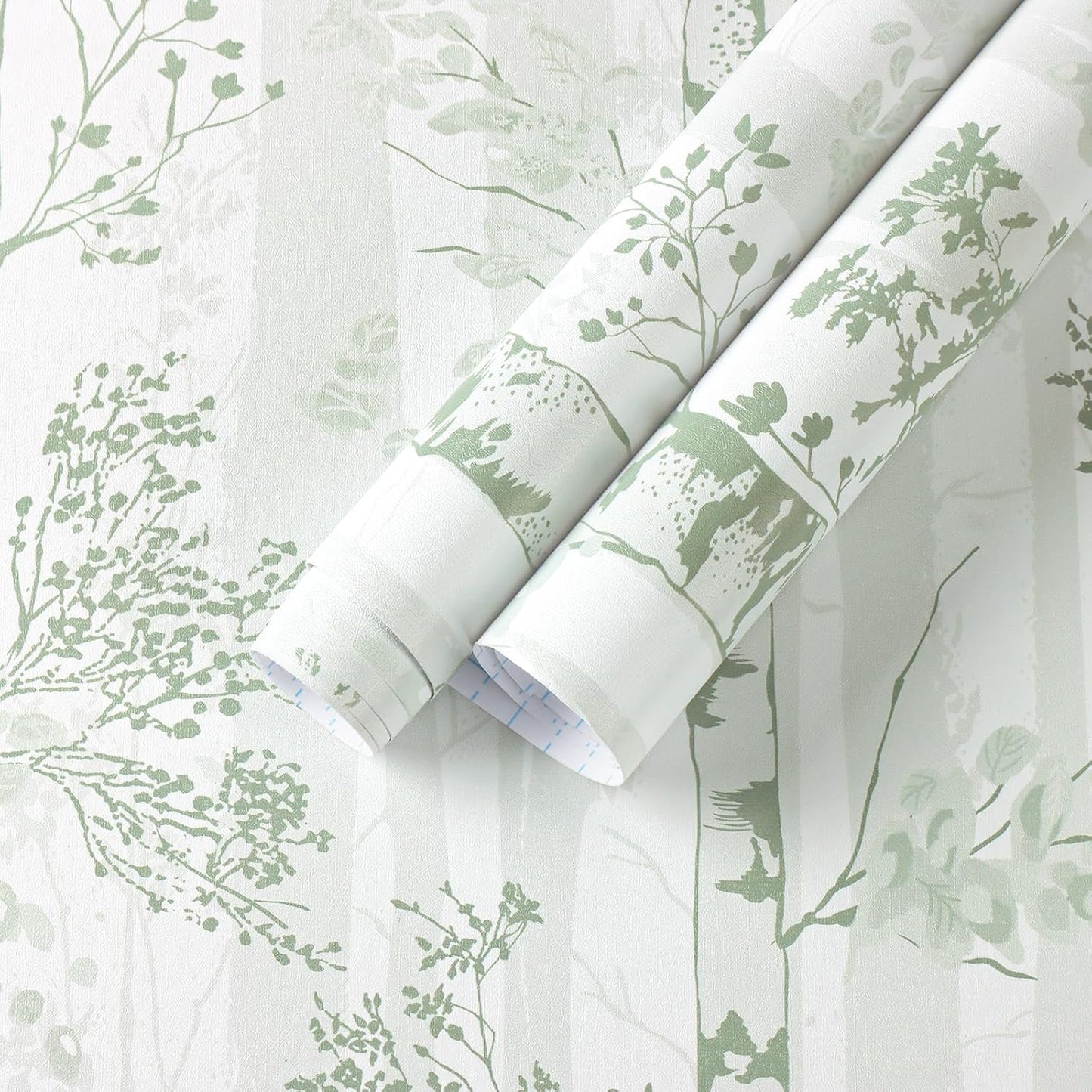 Safiyya Peel and Stick Wallpaper Beige Forest Contact Paper 17.3" x 118" Vintage Tree Wall Paper Renter Friendly Self Adhesive Removable Wallpaper for Bathroom Vinyl Off-White