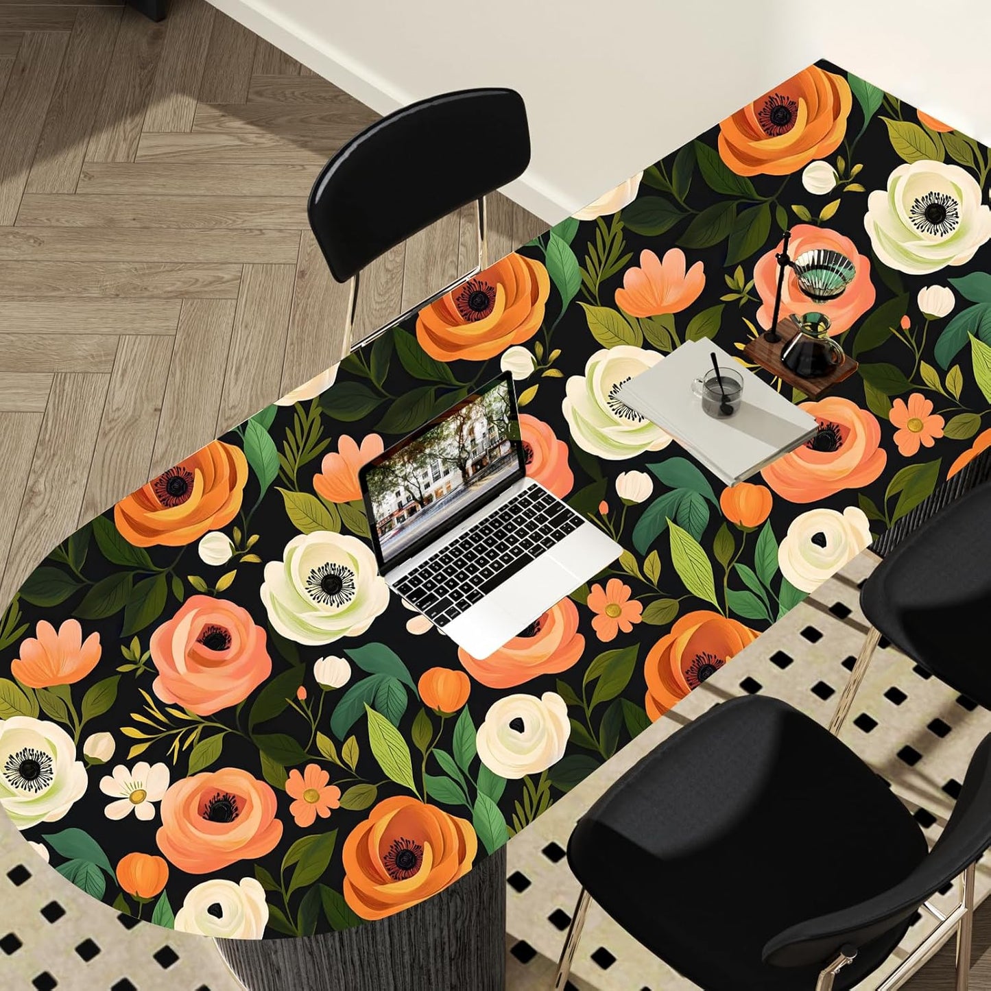 Danodoi Yellow Floral Wallpaper Peel and Stick Vinyl Wallpaper Stick and Peel Colorful Contact Paper for Cabinets Waterproof Self Adhesive Wall Paper for Kitchen Countertop Wall 17.5" x 118"