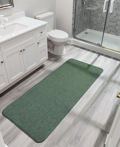 Bath Mat,Ultra Thin Bathroom Rugs,Rubber Bath Mats for Bathroom,No Slip Bath Rugs,Quick Dry,Machine Washable,Low Pile,Absorbent,Shower Outside,Sink,Home Decor Accessories.Grey,1'5"x2'3"(17x27Inch)