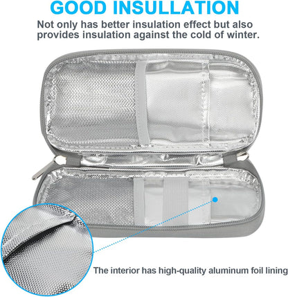 YOUSHARES Insulin Cooler Travel Case with Temperature Display - Refrigerated Medicine Cooling Bag with 2 TSA Approved Ice Pack, Medication Pen Diabetic Supplies Organizer for Trip and Daily
