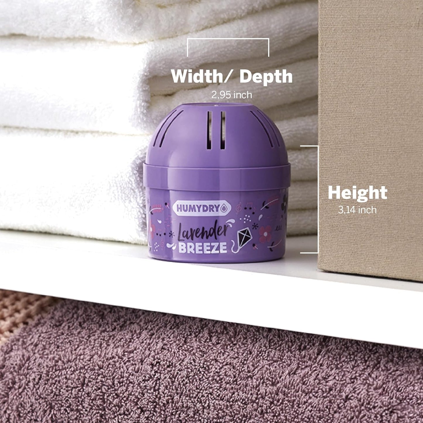 HUMYDRY Moisture Absorber Device, Mini Pack of 12 2.6oz, Up to 500 Days of Moisture and Humidity Control, Fights Summer Humidity, Green Apple Air Freshener, Small Space Dehumidifier, Non Electric