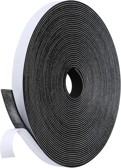 16Feet Weather Stripping Seal (1/2 Inch X 1/4 Inch) for Door Window, High Density Foam Tape, Soundproofing, Insulation Strip, Door Sealers for Door Frame- White