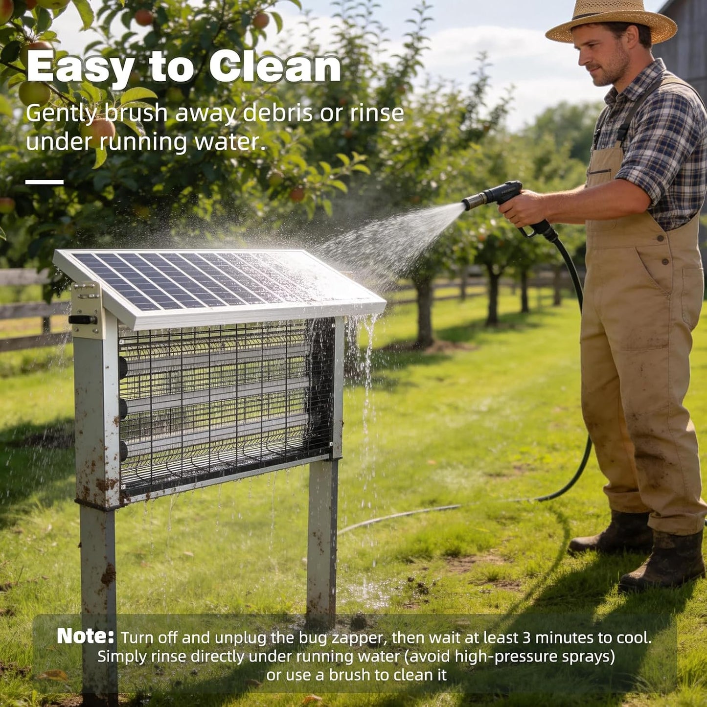 Powerful Large Solar Bug Zapper for 3000 sq.ft with 13FT Extension Cord | Rechargeable Outdoor Mosqutio Killer with 13W Solar Panel, Waterproof Solar Bug Zapper for Patio Garden Backyard RV Camping