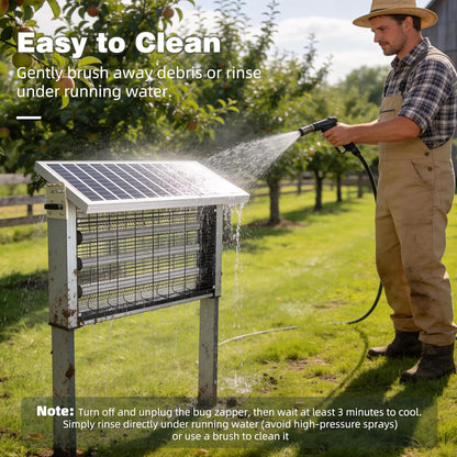 Powerful Large Solar Bug Zapper for 3000 sq.ft with 13FT Extension Cord | Rechargeable Outdoor Mosqutio Killer with 13W Solar Panel, Waterproof Solar Bug Zapper for Patio Garden Backyard RV Camping