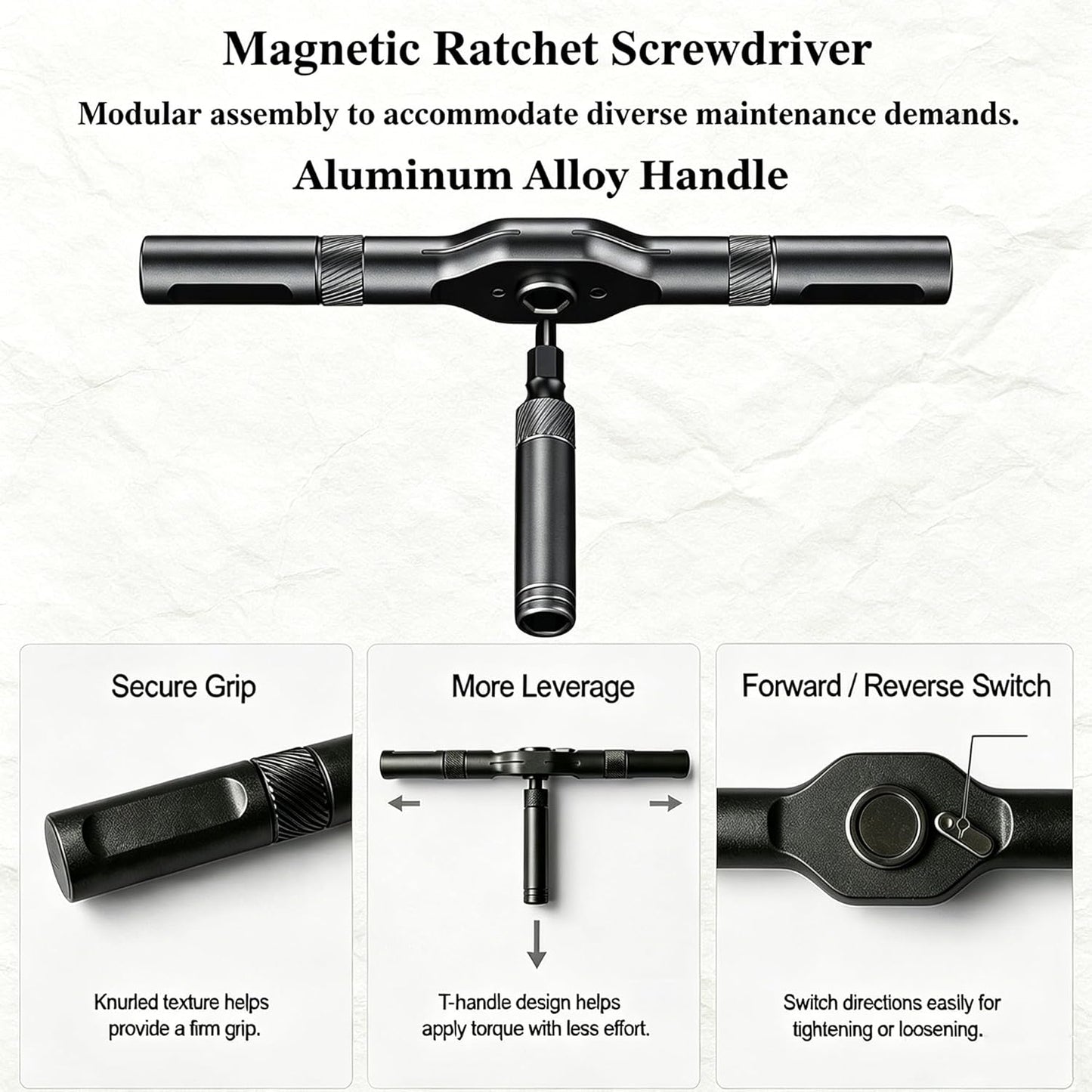 42 in 1 Magnetic Ratcheting Screwdriver Set with T-Handle, Multi-Bit Repair Tool Kit with Compact Case for Electronics, Appliances, Computer, Doorbell, Laptop, Furniture & Home Repair