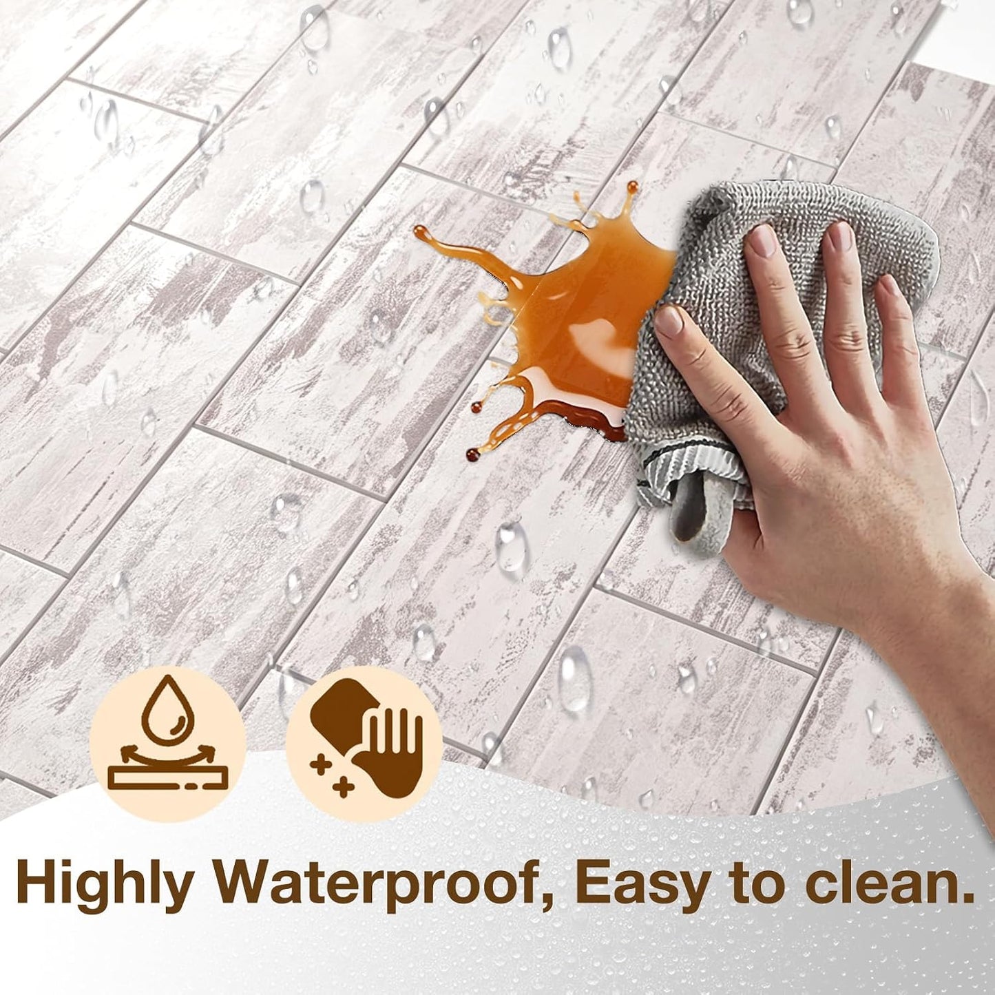 Havenly Peel and Stick Backsplash Tile for Kitchen & Bathroom Walls (White, 10 Tiles - 9.7 sq. ft. (0.9 m²))