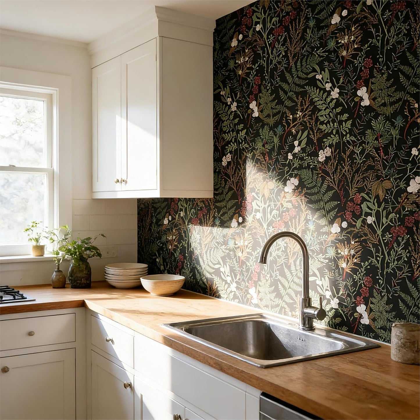 Peel and Stick Wallpaper Removable Self-Adhesive, Renter Friendly Waterproof Vinyl Contact Paper, Boho Self Stick Wall Paper for Bedroom Bathroom Cabinet Furniture Makeover, 17.5" x 118"