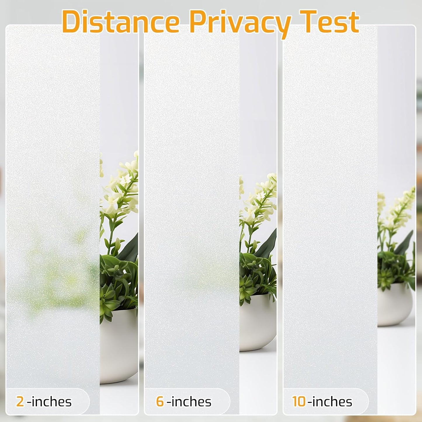 LUTE Window Privacy Film, Frosted Glass Window Film for Bathroom, Static Cling Removable Heat Control Glass Coverings, Non Adhesive Opaque Door Sticker for Home Office (Pure, 17.5" x 78.7")