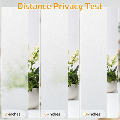 LUTE Window Privacy Film, Frosted Glass Window Film for Bathroom, Static Cling Removable Heat Control Glass Coverings, Non Adhesive Opaque Door Sticker for Home Office (Pure, 17.5" x 78.7")