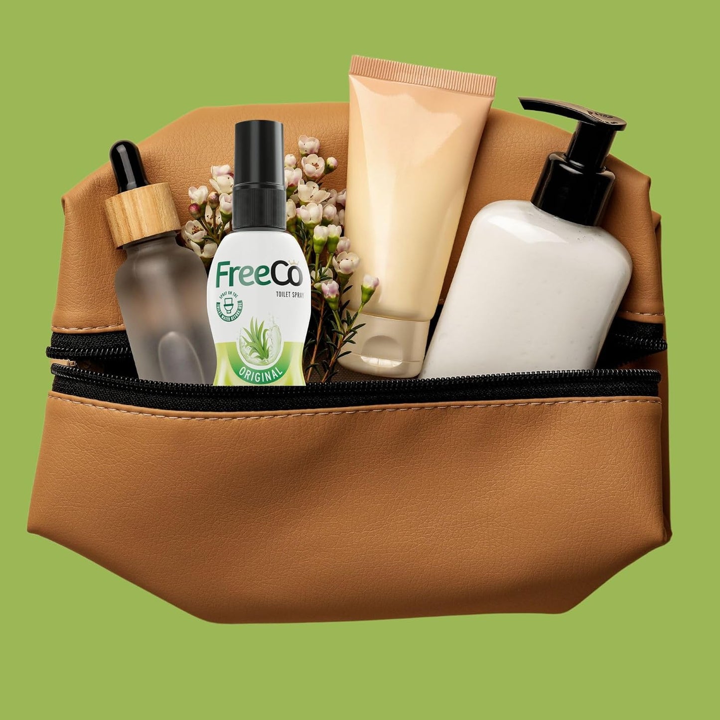 Freeco Before-you-go Toilet Spray | Stops odor Before it Begins with Essential Oils | Ideal for Home, Office, Public Spaces & Travel | 2 fl oz (1 Bottle), Original Citrus Scent