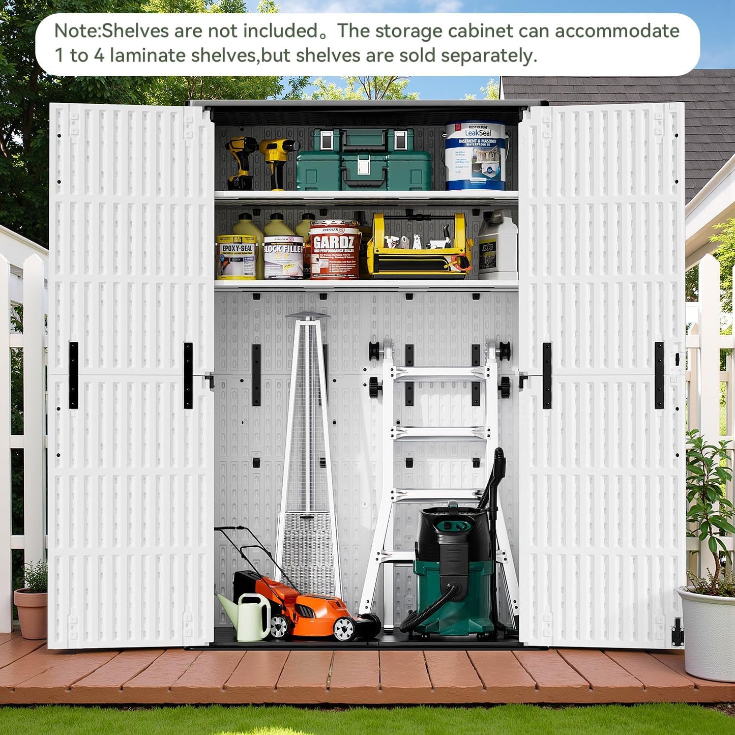 Patiowell 26 Cu.ft Outdoor Storage Cabinet with Lockable Door, Waterproof Horizontal Storage Shed for Tools and Patio Furniture, All-Weather Resin Shed Easy Assemble for Pool or Backyards, Brown