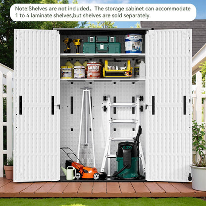Patiowell 26 Cu.ft Outdoor Storage Cabinet with Lockable Door, Waterproof Horizontal Storage Shed for Tools and Patio Furniture, All-Weather Resin Shed Easy Assemble for Pool or Backyards, Brown