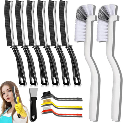 3Pcs Hard-bristled Crevice Cleaning Brush, Multifunctional Thin Gap Scrub Brush, Bathroom Cleaner Tools for Household Use, Kitchen, Window, Toilet, Grout, Faucets, Car