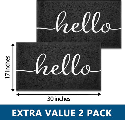 EARTHALL Door Mat Outside Inside Home Doormat, 30"x17.5", Durable Floor Mat Non Slip Mat Ultra Absorb Mud Easy Clean Front Doormat for Garage, Entryway, Patio, High Traffic Areas, Black