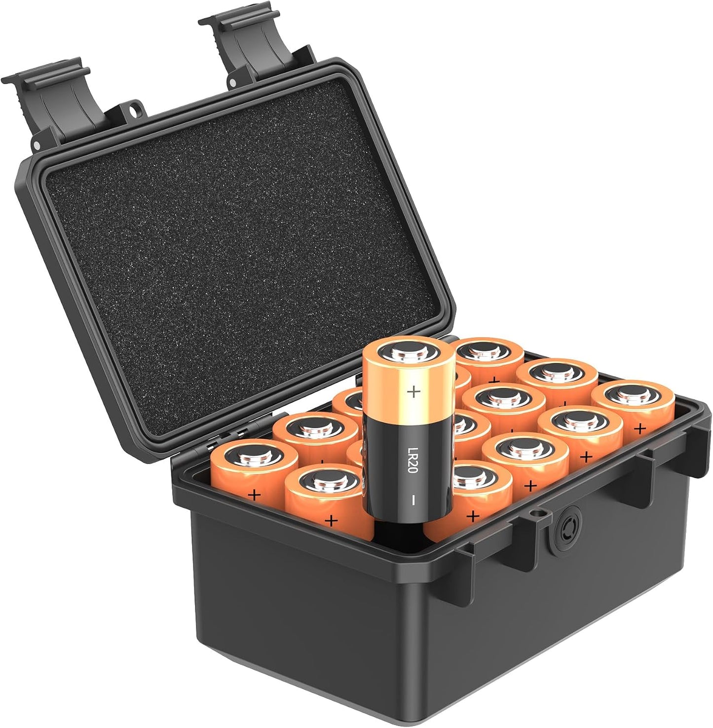 KIWIFOTOS 27 AA + 35 AAA Combo Battery Case Set with Tester | 62 PCS AA AAA Battery storage, Pegboard compatible, Wall Mount Battery Organizer Dispenser, magnetic tester, no‑assembly