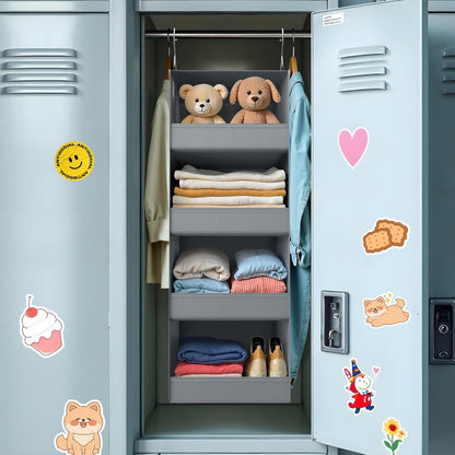 GRANNY SAYS 3-Shelf Hanging Closet Organizer and Storage, Collapsible Hanging Closet Shelves, Hanging Organizer for Closet & RV, Gray, 29 ½" H X 12" W X 12" D, 1-Pack