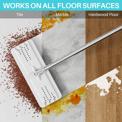 JOYMOOP Mop and Bucket Set, Flat Mops for Floor & Wall Cleaning, Commercial & Household Use, Hardwood Floor Mop with Long Handle & 4 Microfiber Pads