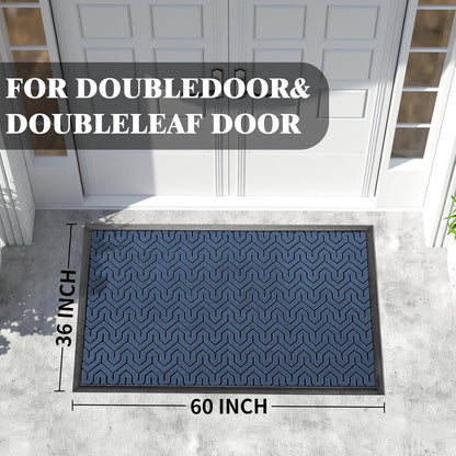 Yimobra Front Door Mat Outside Entrance 29.5x17, Waterproof Heavy Duty Outdoor Mats for Front Door, Non Slip Rubber Entry Mat for Garage Patio Indoor, Grey